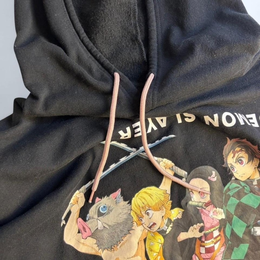 Demon Slayer Kimetsu no Yaiba Black Graphic Hoodie XXXL Tanjiro Nezuko Inosuke - Picture 4 of 6